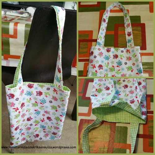Collage tote bag reversible